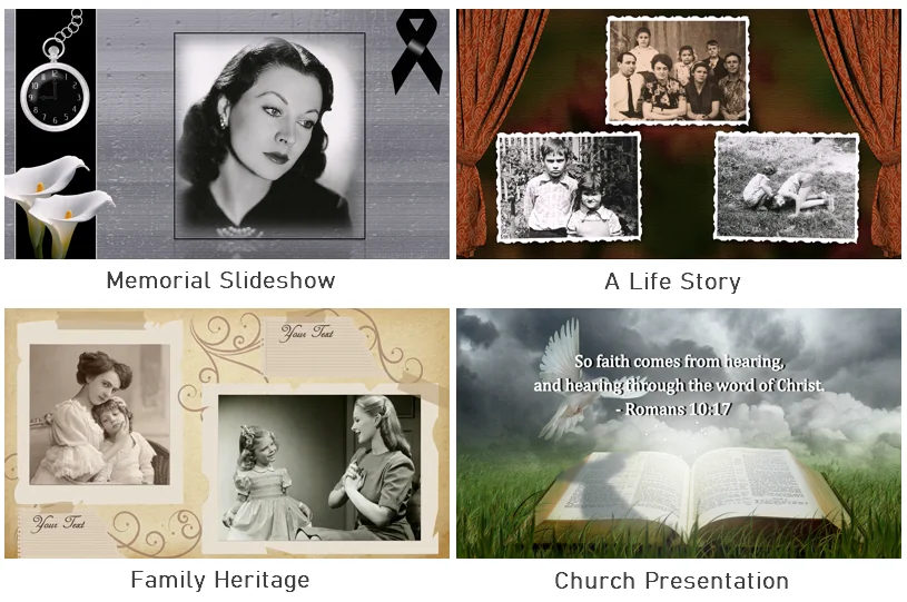 Funeral slideshow templates
