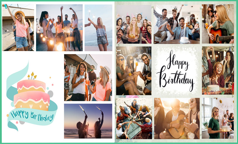 Happy Birthday Collage Maker - Download with 350+ Templates!