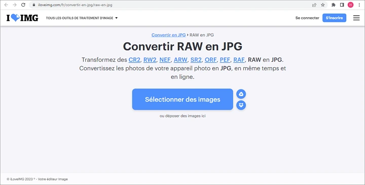 Comment convertir RAW en JPEG en ligne