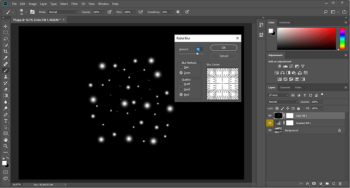 Draw the sulbeams by hand