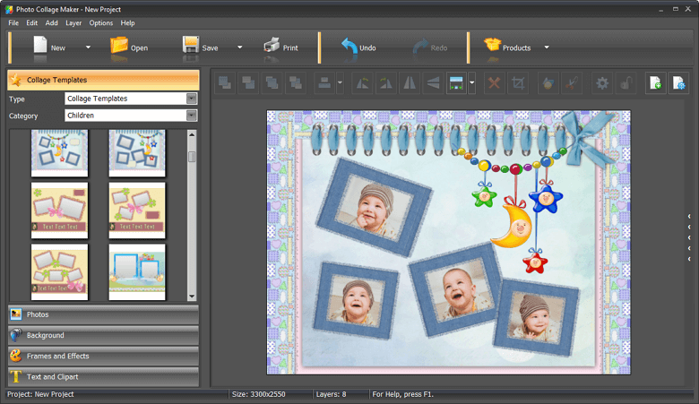 Page 4 - Free and customizable baby photo collage templates