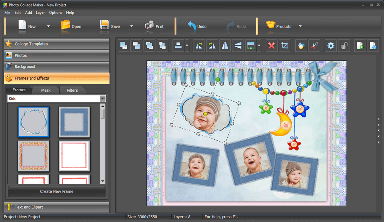 Page 2 - Free and customizable baby photo collage templates