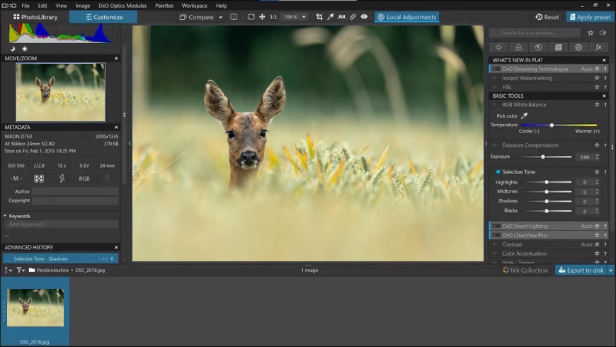 DxO Photolab – helpful fixing tool