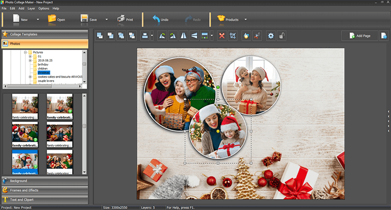 Add festive photos to your collage