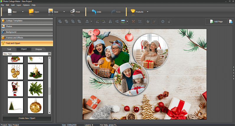 Decorate your Christmas collage