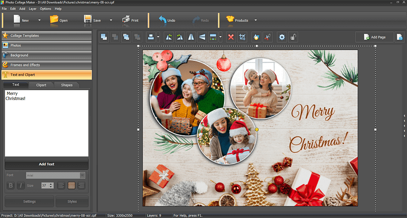 Merry Christmas Collage Maker - FREE 400+ Templates Inside