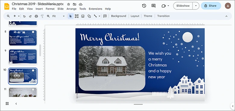 Christmas slideshows: Google Slides