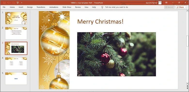 Christmas slideshows: PowerPoint
