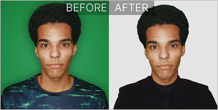 Before and after editing with a DV photo tool