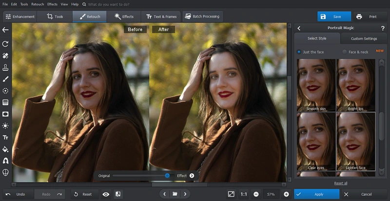 How to automatically edit out shadows in portraits