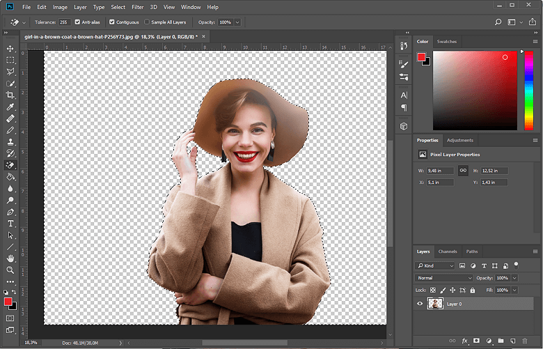 Make the background of an image or photo transparent / translucent