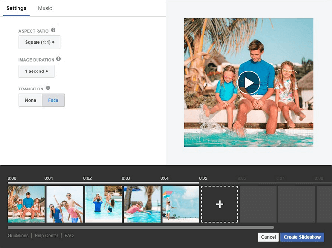 How to Make a Slideshow for Facebook Guide with Photos