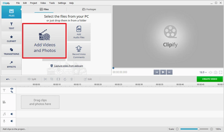 Open your video with Clipify to make it silent