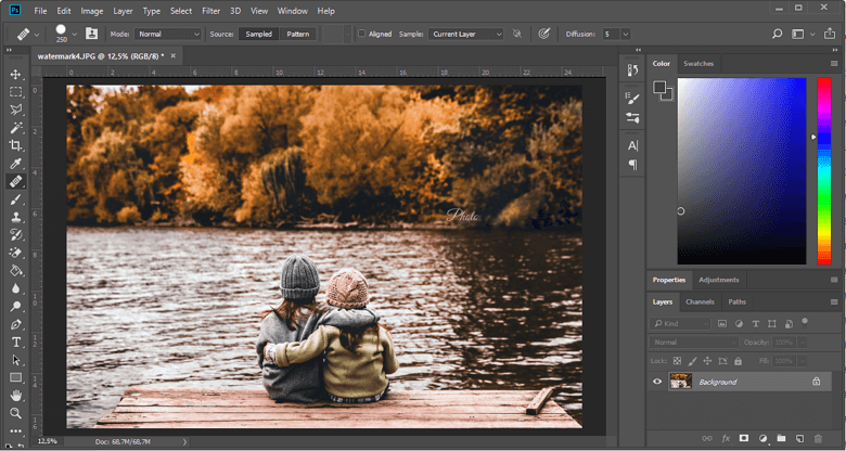 how to remove watermark from photo using photoshop