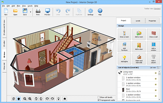 Logiciel d'aménagement d'intérieur Interior Design 3D