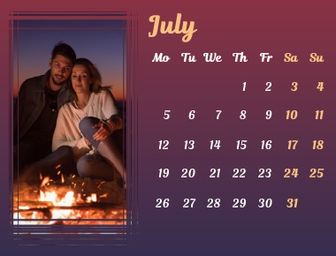 Monthly calendar