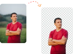 Image with and without background for design purposes