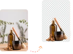Image with and without background for e-commerce