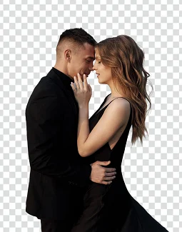 Portrait of a couple with a transparent background