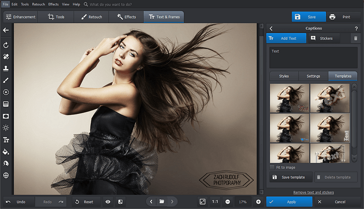 Open your picture with PhotoWorks and pick the Change Background tool