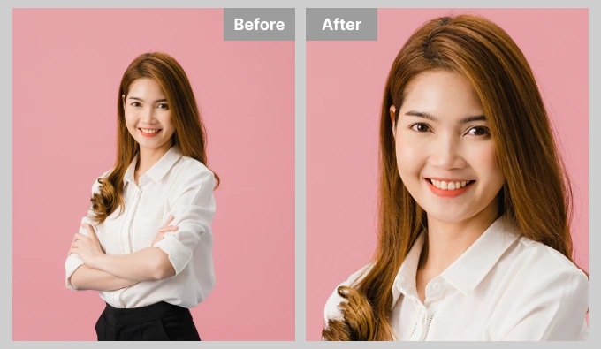 Crop your half-length photo into a headshot