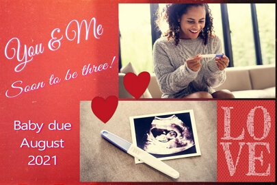 Valentine’s Day pregnancy collage