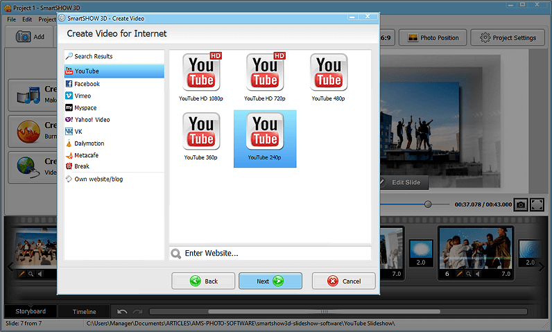 Save your video in any resolution you need