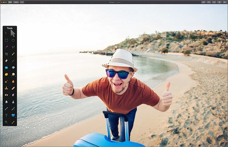 Use the Lasso tool to select the face