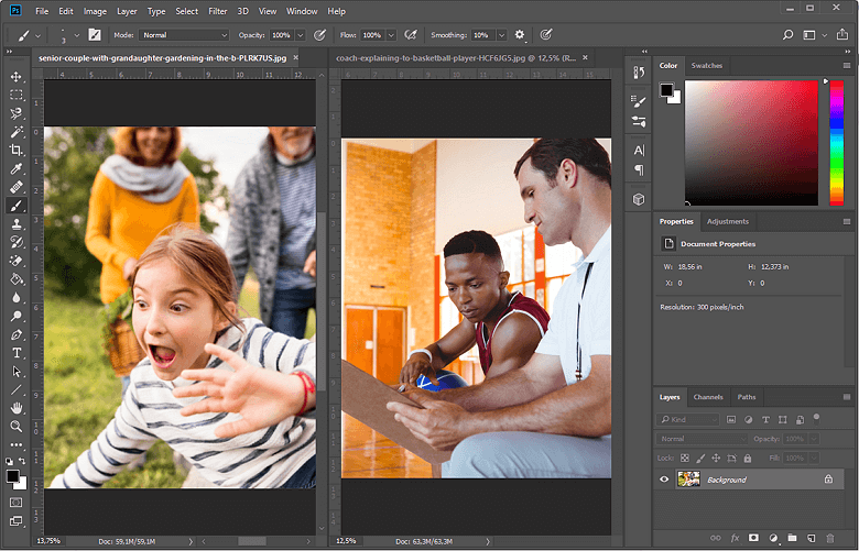Open both pictures with Photoshop