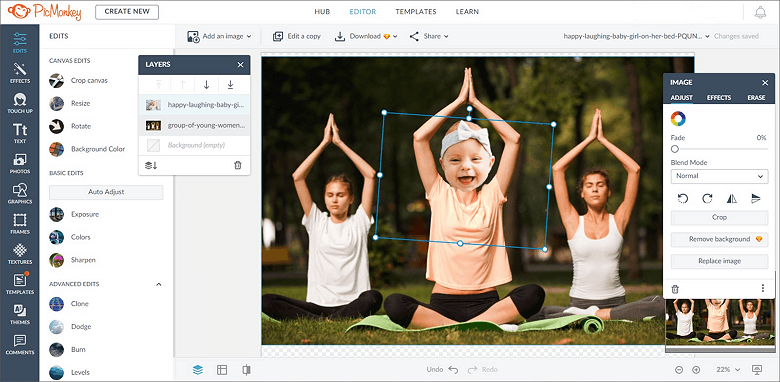 Replace the old face with the new one